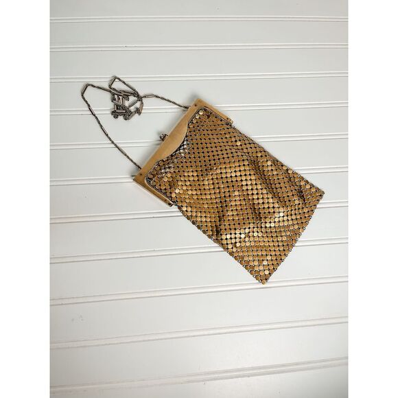 Whiting & Davis Gold Metal Mesh Evening Bag - Picture 1 of 3